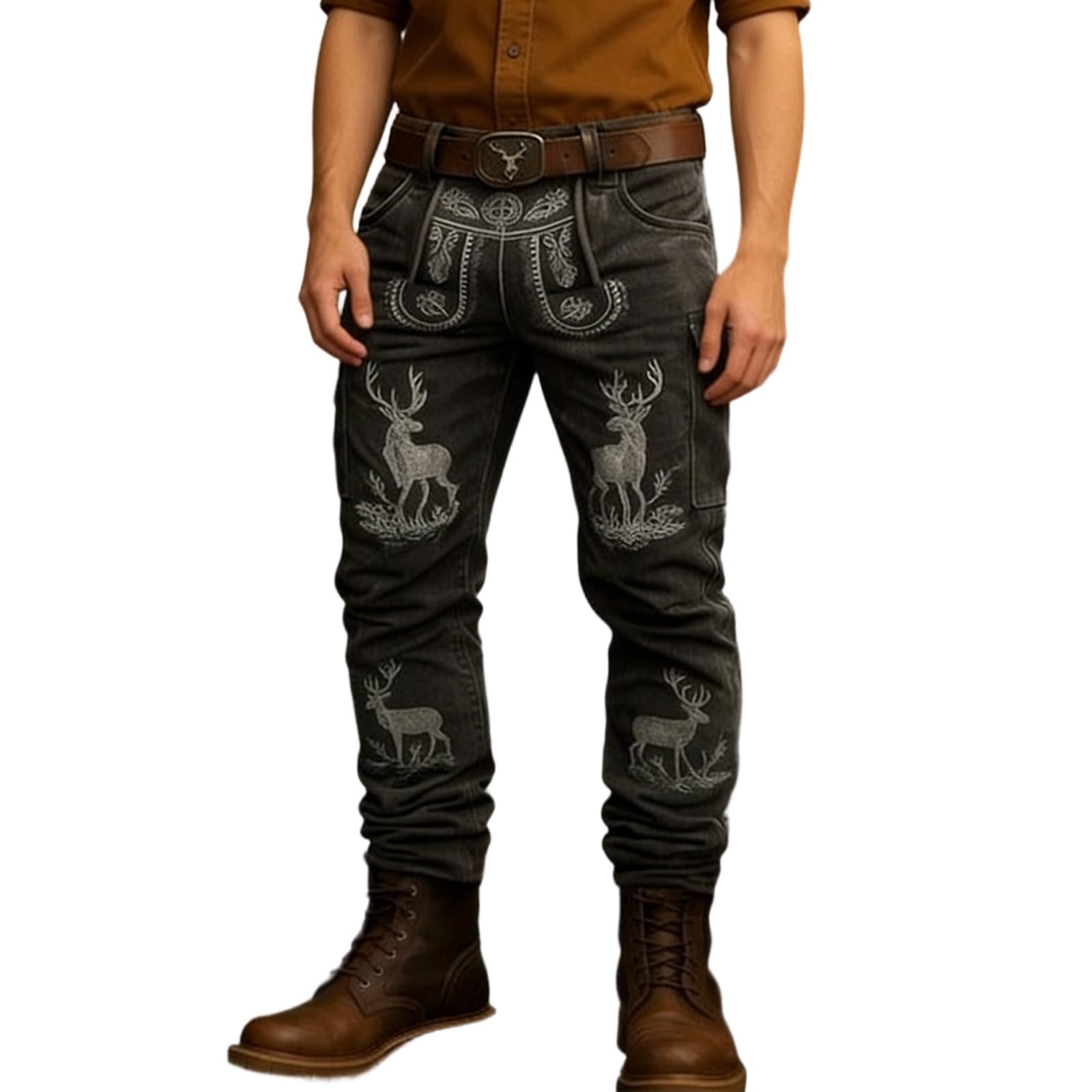 Pantalon cargo d'été classique imprimé respirant à boutons - 5