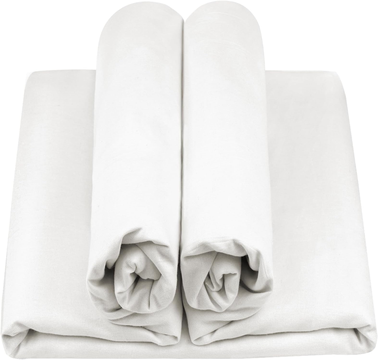 HOTGODEN 100% Cotton Muslin Fabric: 63 inch x 2 Yard Bleached Muslin Linen Fabric Material for Sewing Material Apparel Cloth