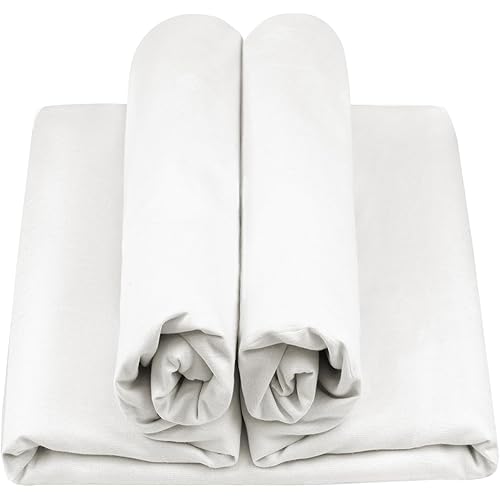 HOTGODEN Medium Weight 100% Cotton Muslin Fabric: 59 inch x 5 Yards Bleached Muslin Linen Fabric Material for Sewing Material Apparel Cloth
