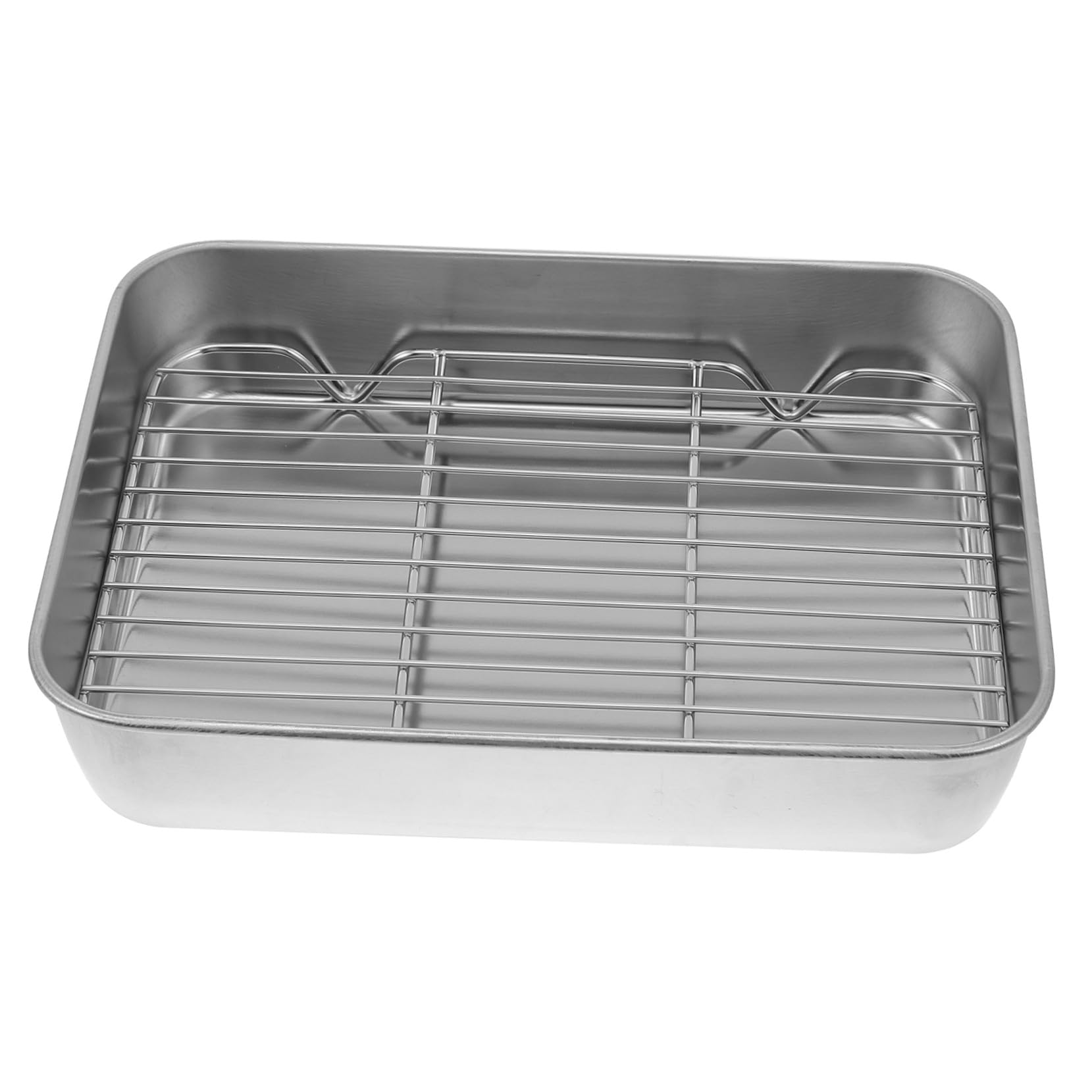 Bandeja para Hornear de Acero Inoxidable con Rejilla, Adecuado para Asar Carne y Pasteles