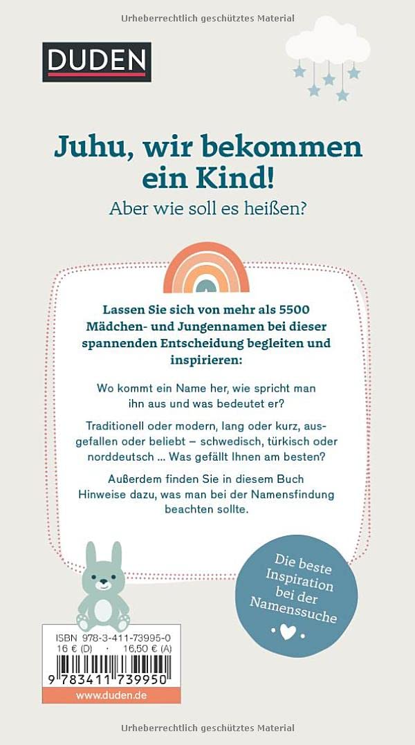 Vornamen: Von außergewöhnlich bis zeitlos (Duden - Namenbücher)