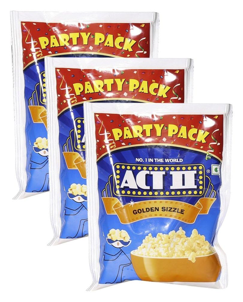 ACT II Instant Popcorn Golden Sizzel Combo Pack, 55g/60g (Pack of 3)