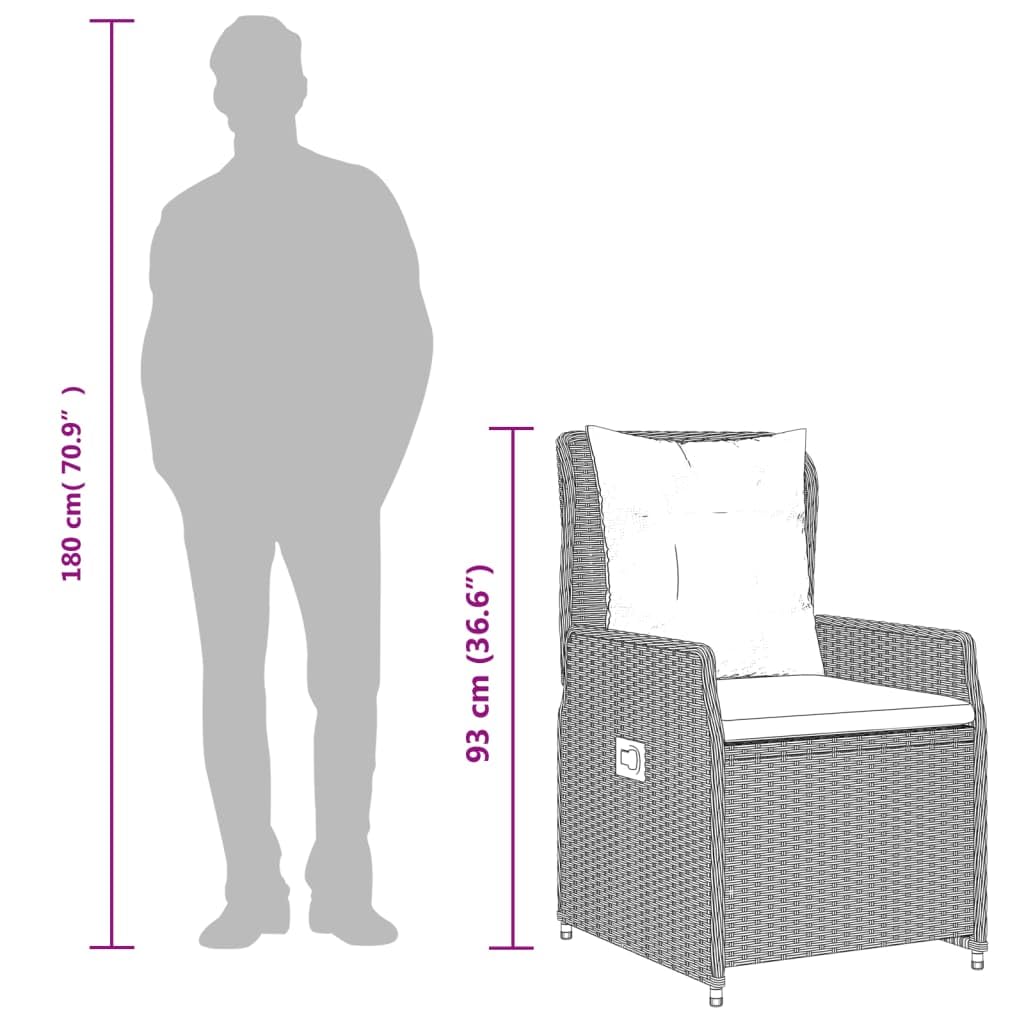 vidaXL Chaises inclinables de Jardin lot de2 Gris Clair résine tressée, Fauteuil de Jardin inclinable, Fauteuil inclinable de Jardin, Chaise inclinable d'extérieur
