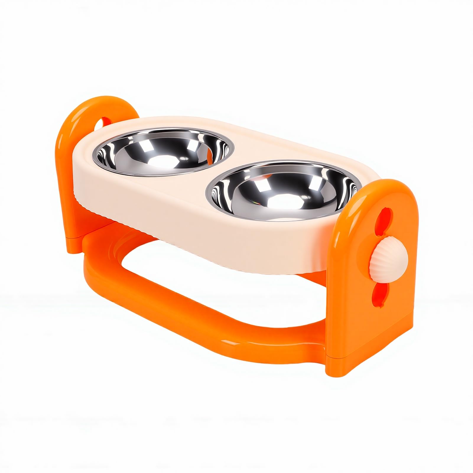 Gamelle surélevée chat réglable double bol acier inoxydable chien anti-déversement