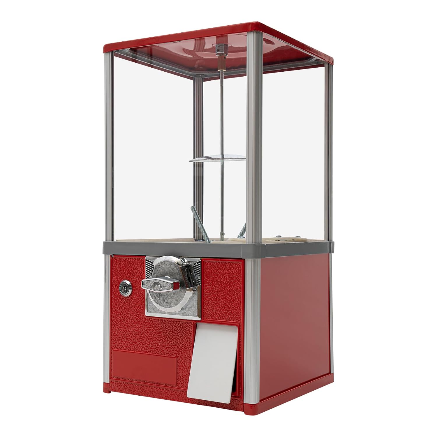 Candy Vending Machine Commercial Gumball Machine Large Load Capacity Gumball Bank for Game Stores and Retail Stores Vintage Style for 1.77-1.97inch Gadgets Height 20.87inch (White)