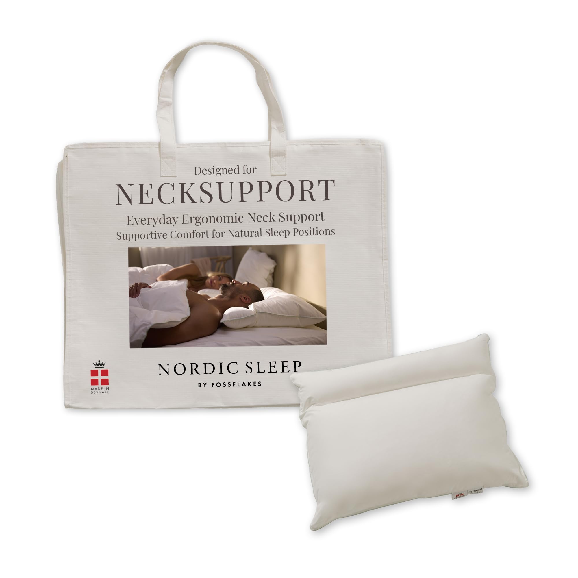 Fossflakes Almohada Cervical Ergonómica, ortopédica, Funda Lavable | Almohada cervical ergonómica y ortopédica con funda suave y lavable; sujeta cabeza y cuello para un sueño reparador