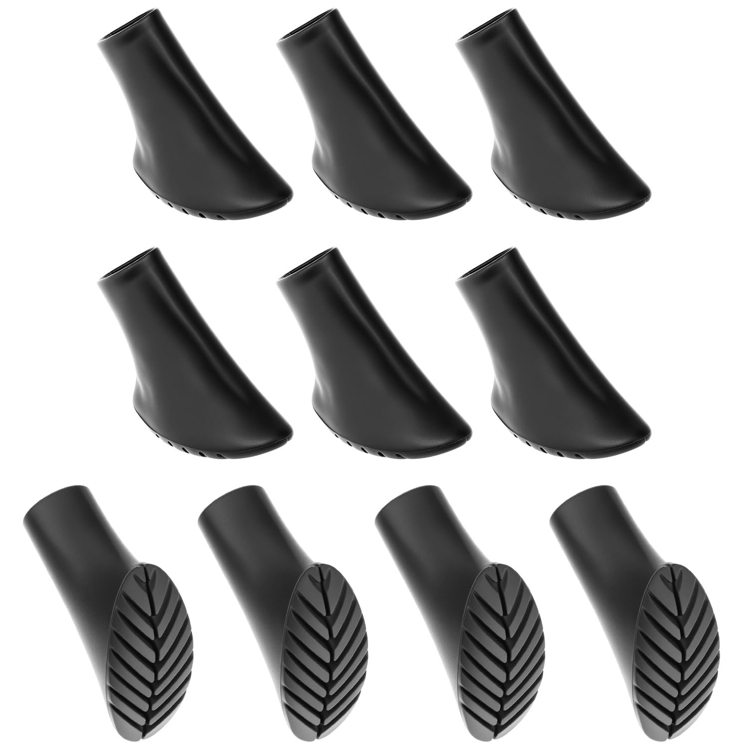QWORK® 10 punte in gomma (diametro interno 10 mm) per bastoncini da nordic walking, migliore presa e resistenza all'usura