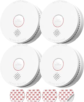 SITERLINK Smoke Detectors with 9V Replaceable Battery GS509A 4 Pack