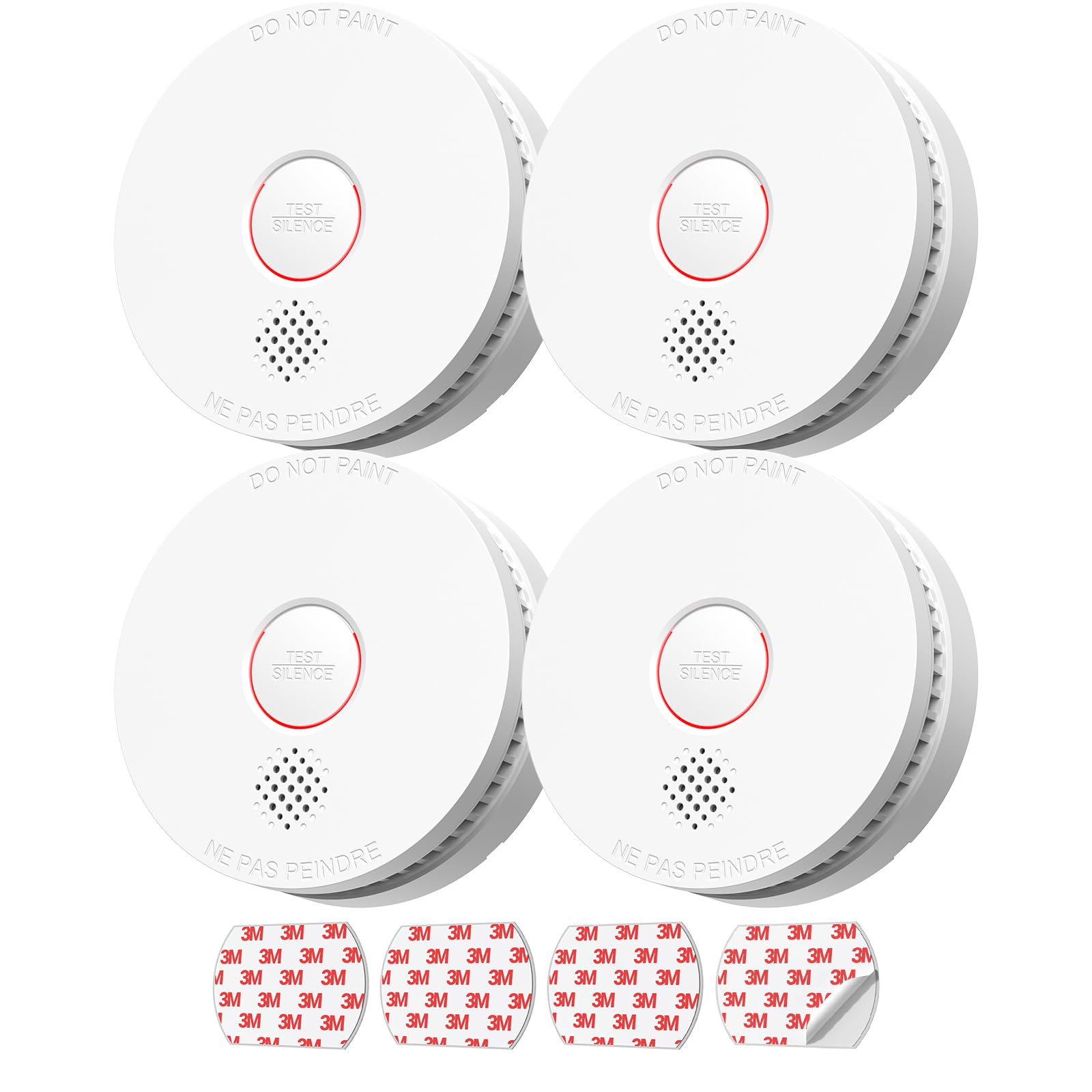 Photoelectric Sensor Smoke Alarms with Test-Silence Button,Fire Detectors for Home,House SITERLINK Smoke Detectors with 9V Replaceable Battery GS509A 4 Pack