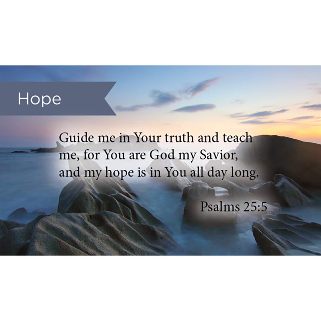 TREE OF LIFE REV. 22:14 Pass Along Pocket Scripture Cards, Guide Me, Psalms 25:5, Pack 25