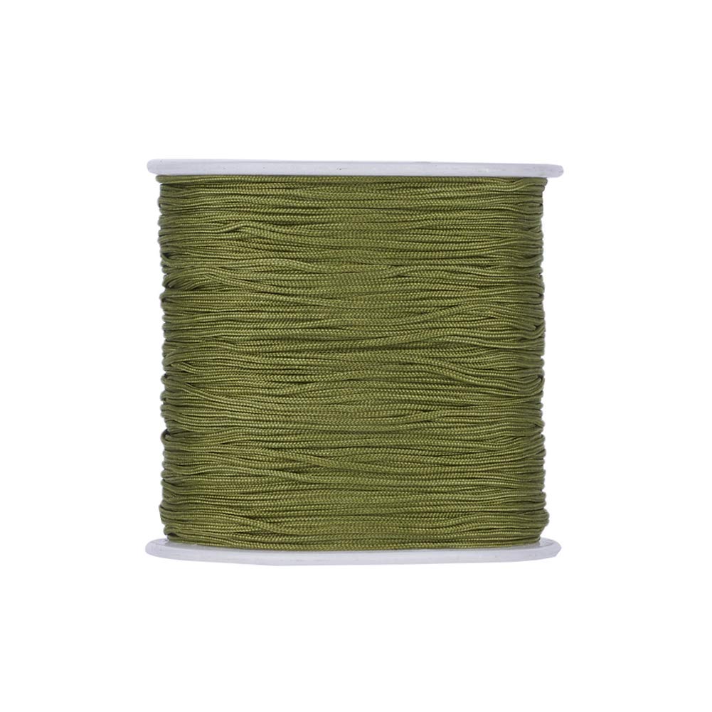 Cheriswelry 100yards/roll 0.8mm Braided Nylon Cord Threads Olive Chinese Knotting Cord Jewelry Beading Cords String for DIY Craft Kumihimo Macrame Bracelets Making Supplies