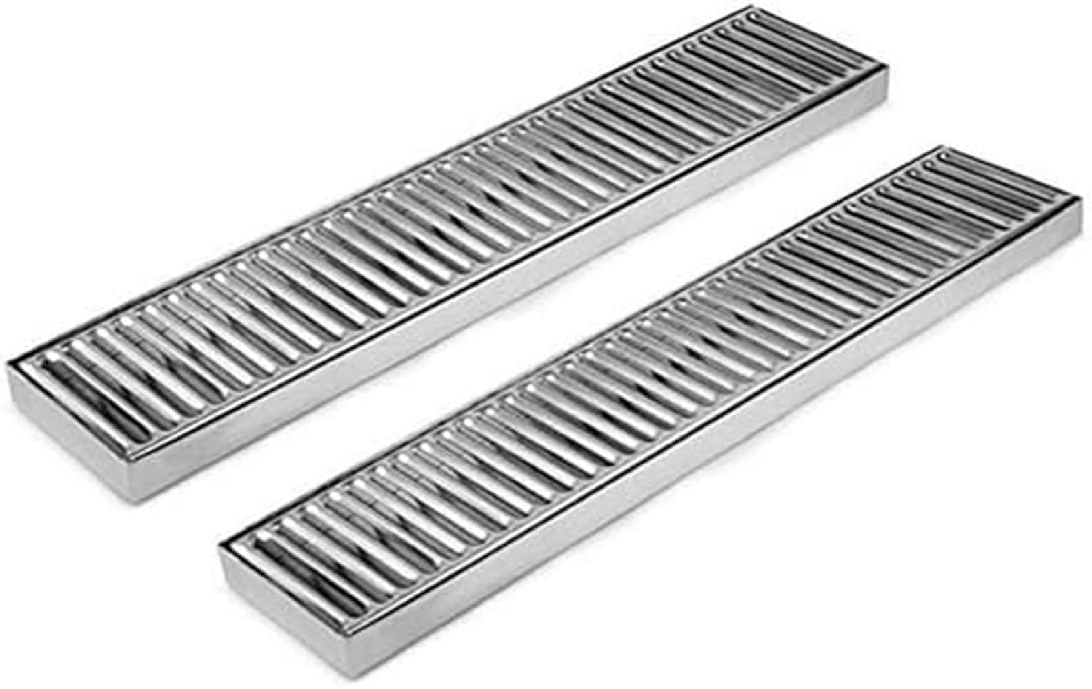Vassoio Antigoccia Bar Mat con Griglia in Acciaio Inox, 50 x 10 cm, Tappetino Antigoccia con Vassoio Separato Raccoglitore, Attrezzatura da Bar e Restaurant (Set da 2 Pezzi)
