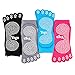 PUTUO Mujer Calcetines Pilates Yoga Antideslizantes, Mujer Cinco Calcetines de los Dedos para Pilates Yoga Danza Gimnasio Deportes Artes Marciales, 4 pares
