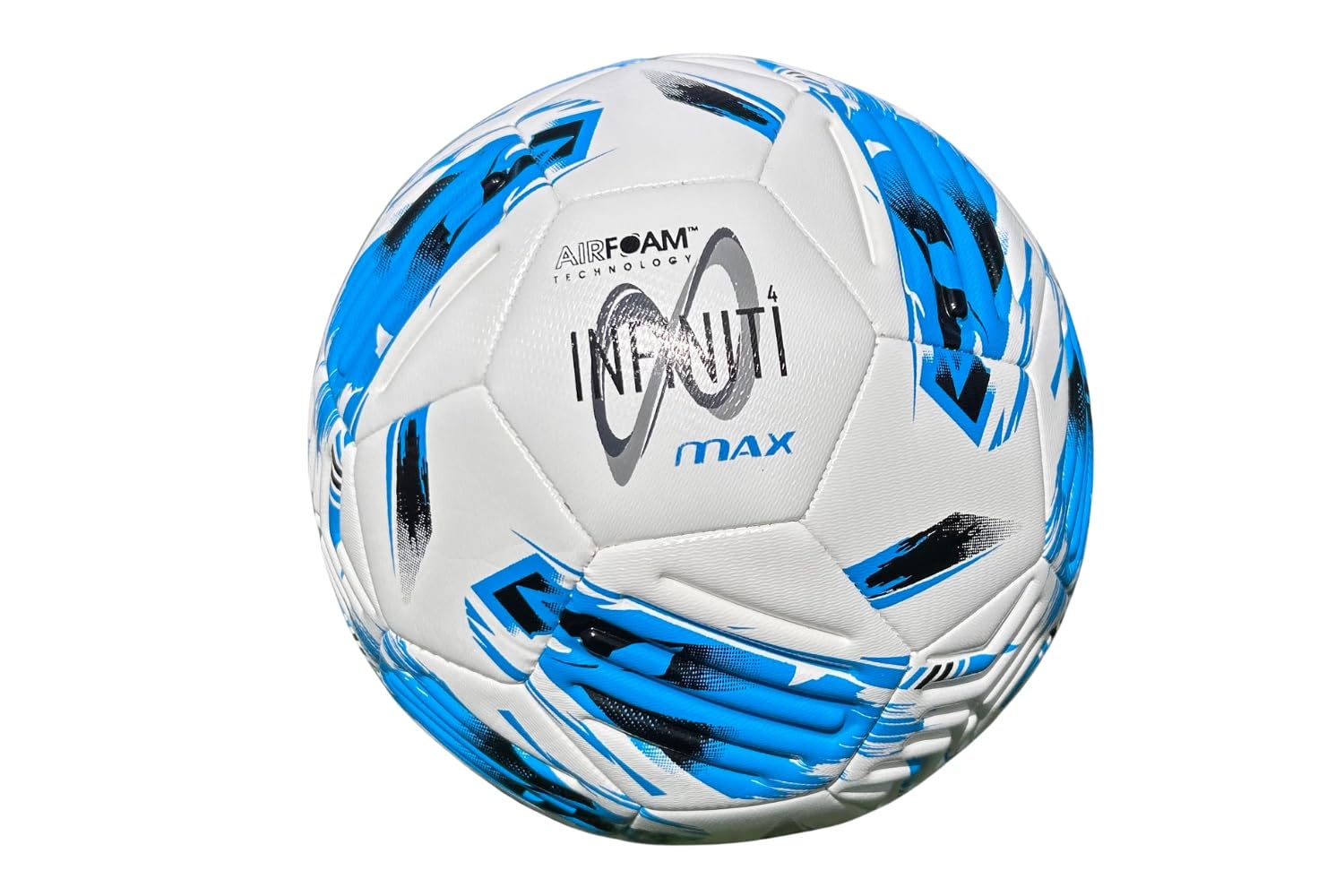 Samba Infiniti 4 MAX Training Football 2025 | Highly Durable Grass & Astro Ball | Made with AirFoam™| 32 Panels | Available in Size 3, 4 & 5 (White/Black/Blue, 5) — image 1