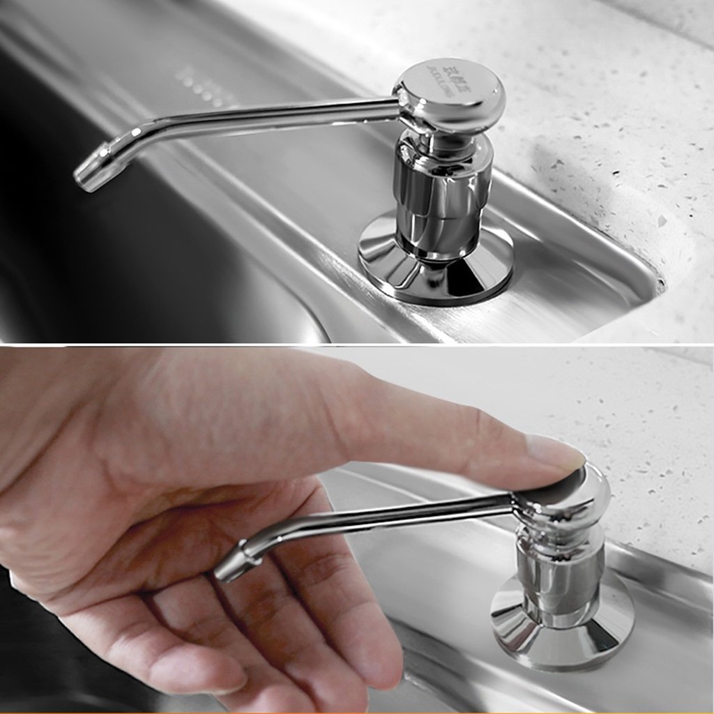 Dispenser di Sapone da Cucina Dispenser di Sapone da Incasso con capacità 350ml Diametro del Foro Adatto 26mm-40mm