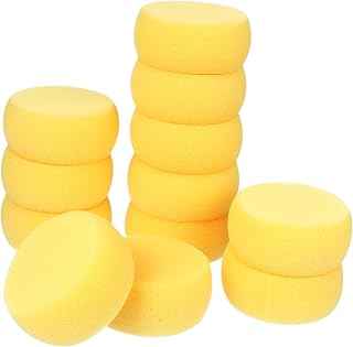 NOLITOY 12Pcs Esponjas Para Kit Pontilhado Facial Esponjas De Arte Esponjas De Cerâmica Para Jogar Tinta Esponjas Para Pintar Esponja Pequena Ferramenta Artesanato Tinta Amarela Esponja