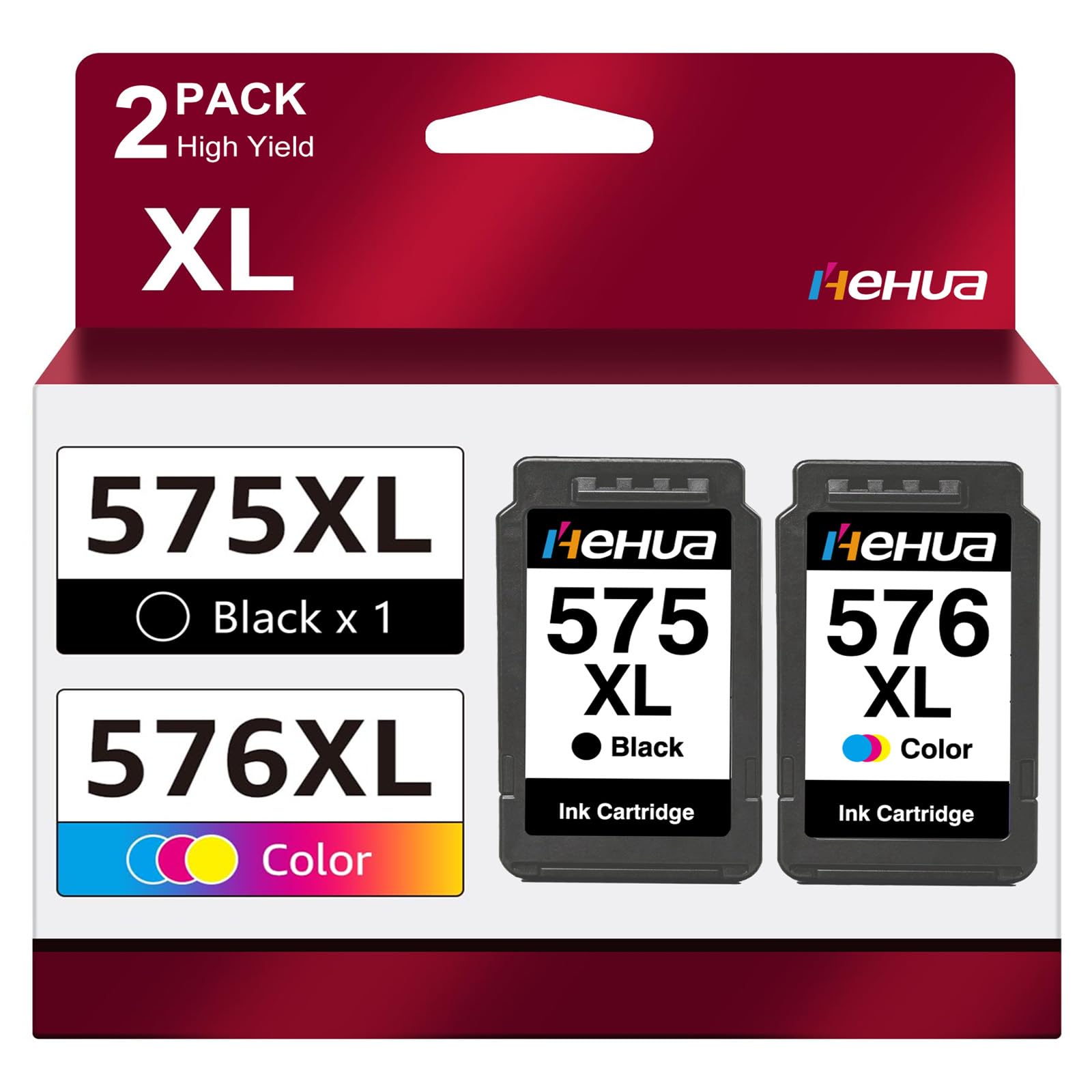 PG-575XL CL-576XL Druckerpatronen 575 XL 576 XL Kompatible für Canon Druckerpatronen 575 576 für Canon PIXMA TS3550i TS3551i TS3750i TS3751i TS3752i TR4750i TR4751i (1 Schwarz, 1 Farbe