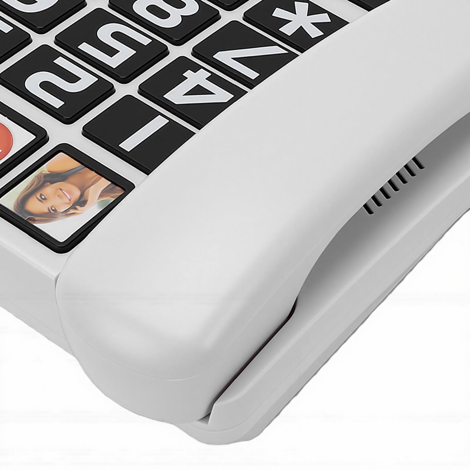 Fabater Telefono Fisso Extra Rumoroso da 110 DB, Design con Pulsanti Grandi per Anziani, con Chiamata in Vivavoce e Chiave di Emergenza per Uso Domestico (WHITE)