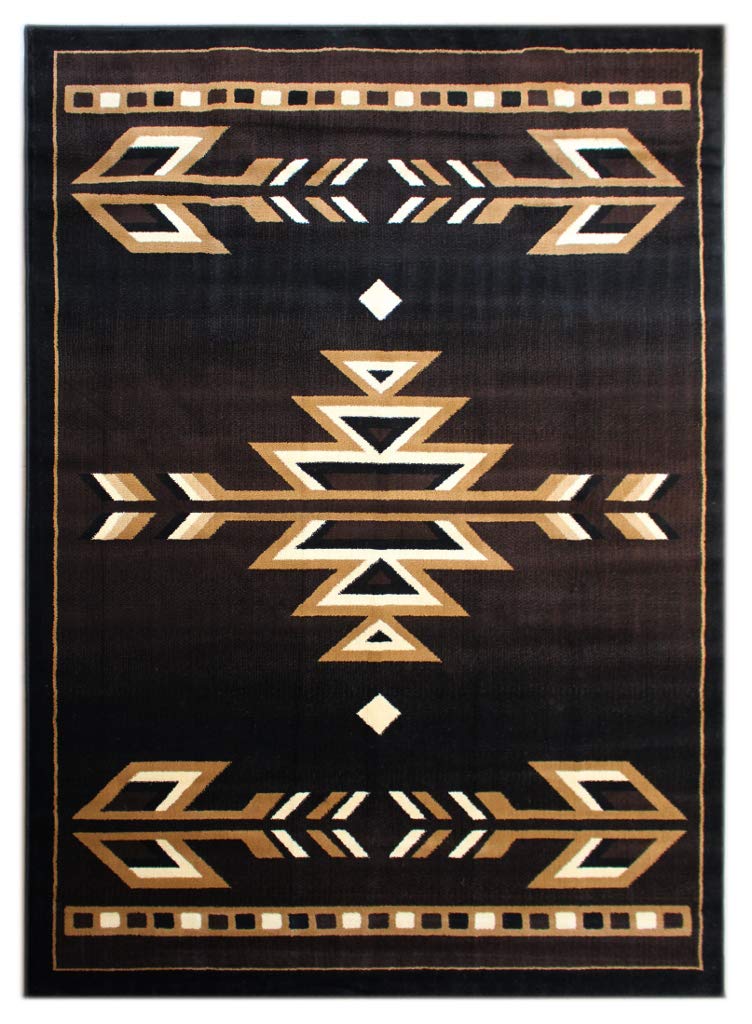 Masada Masada Rugs 5'x7' Southwest Native American Area Rug in Brown, Black, Beige & Ivory