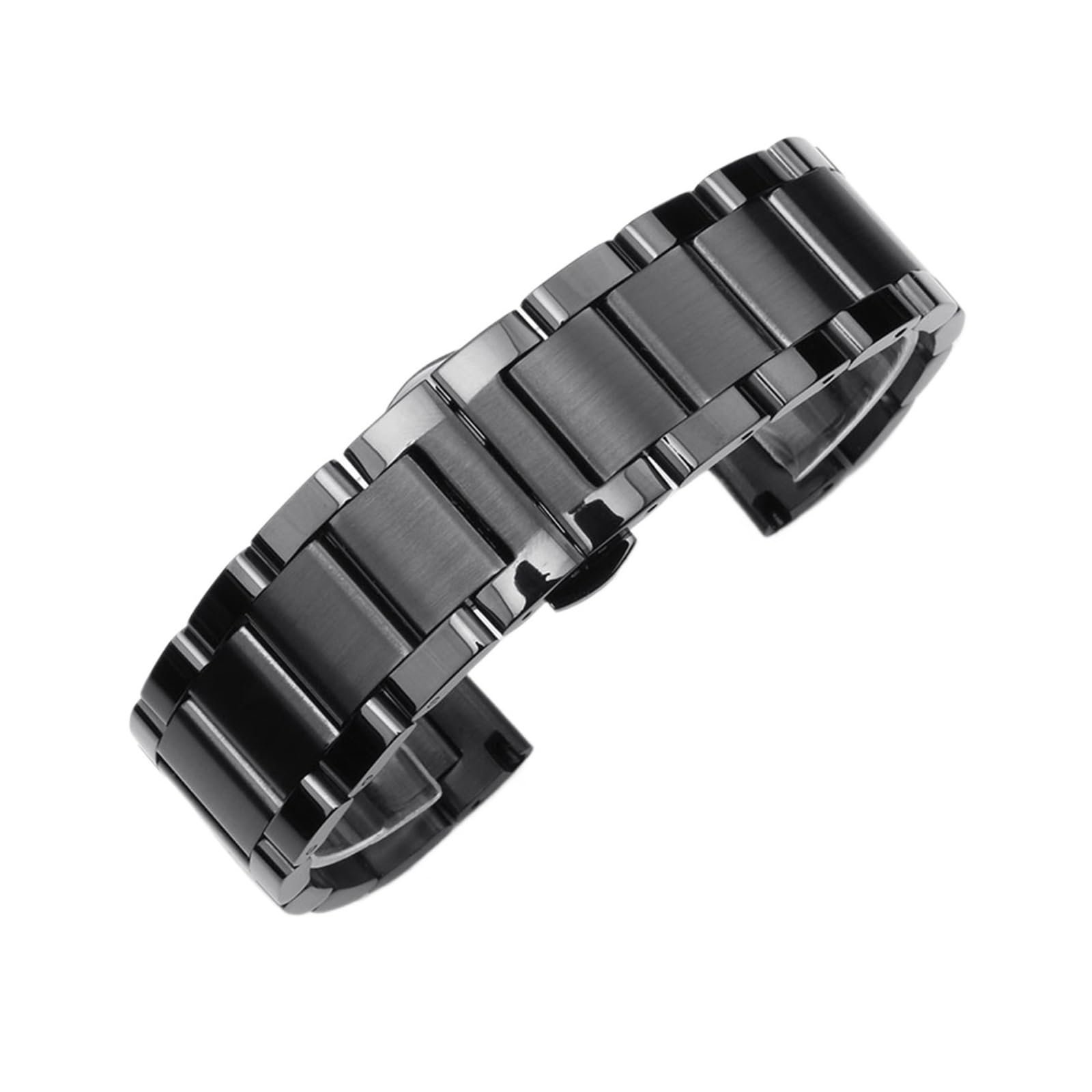 INEOUT Pasek Do Zegarka Ze Stali Nierdzewnej 18mm 20mm 21mm 22mm Czarny Srebrny Motylkowa Klamra Mężczyźni Kobiety Kompatybilny Z Metalową Opaską Samsung