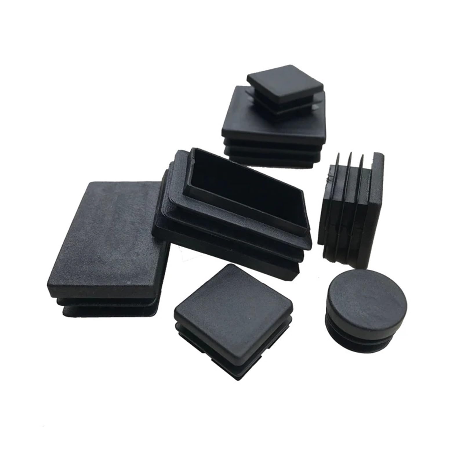 2–50 Stück quadratische Kunststoff-Endkappen for Rohre, Rohreinsatz, Stopfen, Schwarz, 25 x 25 mm(Thick 30x30mm,20pcs)