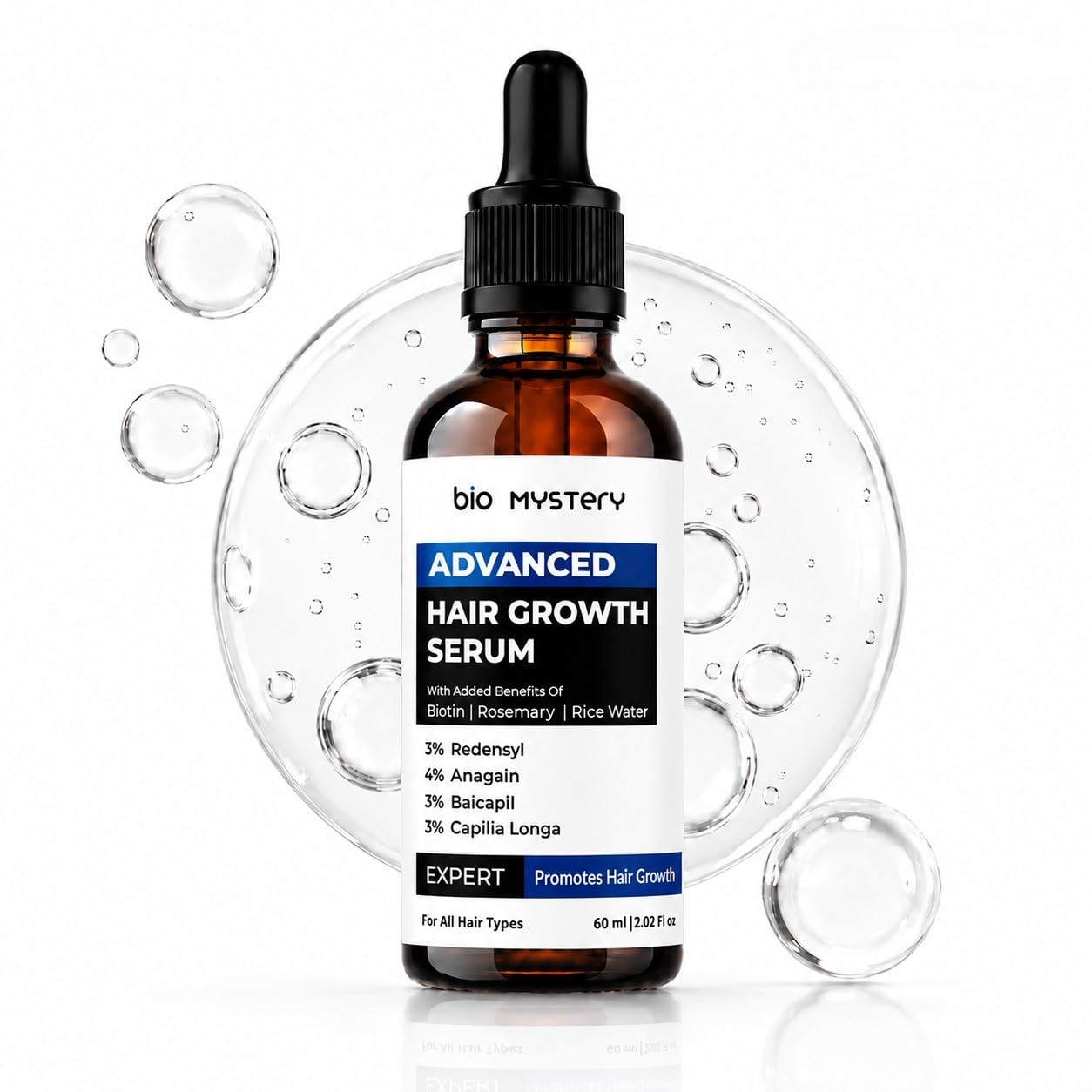 Bio Mystery Hair Growth Serum With 3% Redensyl, 4% Anagain, 3% Biacapil and Capilia longa with Biotin, Rosemerry and Rice Water - For Hair Growth And Hair Fall Control Serum-image-37