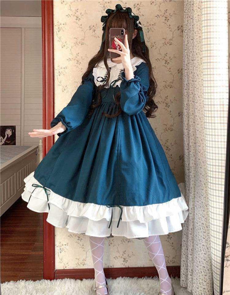 採集旅人 ロリータ服 JSK 可愛い ドレス ワンピース ゴシック 