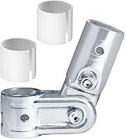 eoere 10 Sets Pivot Tee Pipe Clamps - Adjustable T Fittings for 3/4" EMT Conduit w/ PE Shims & 1" OD Round Tube