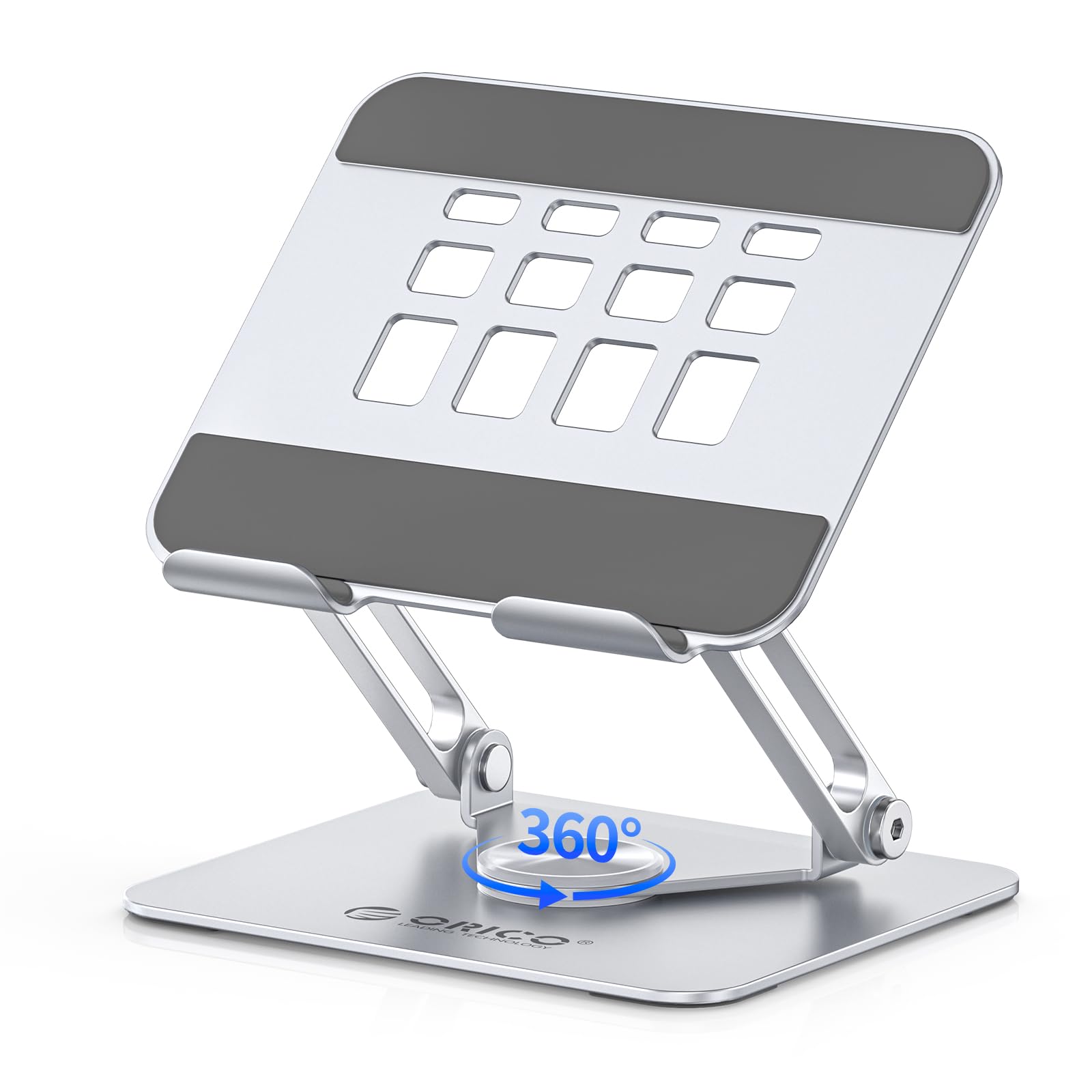 ORICO Supporto Tablet 360° Regolabile Pieghevole Ventilato per iPad Pro Air Mini Kindle Samsung Tablet 13" Argento