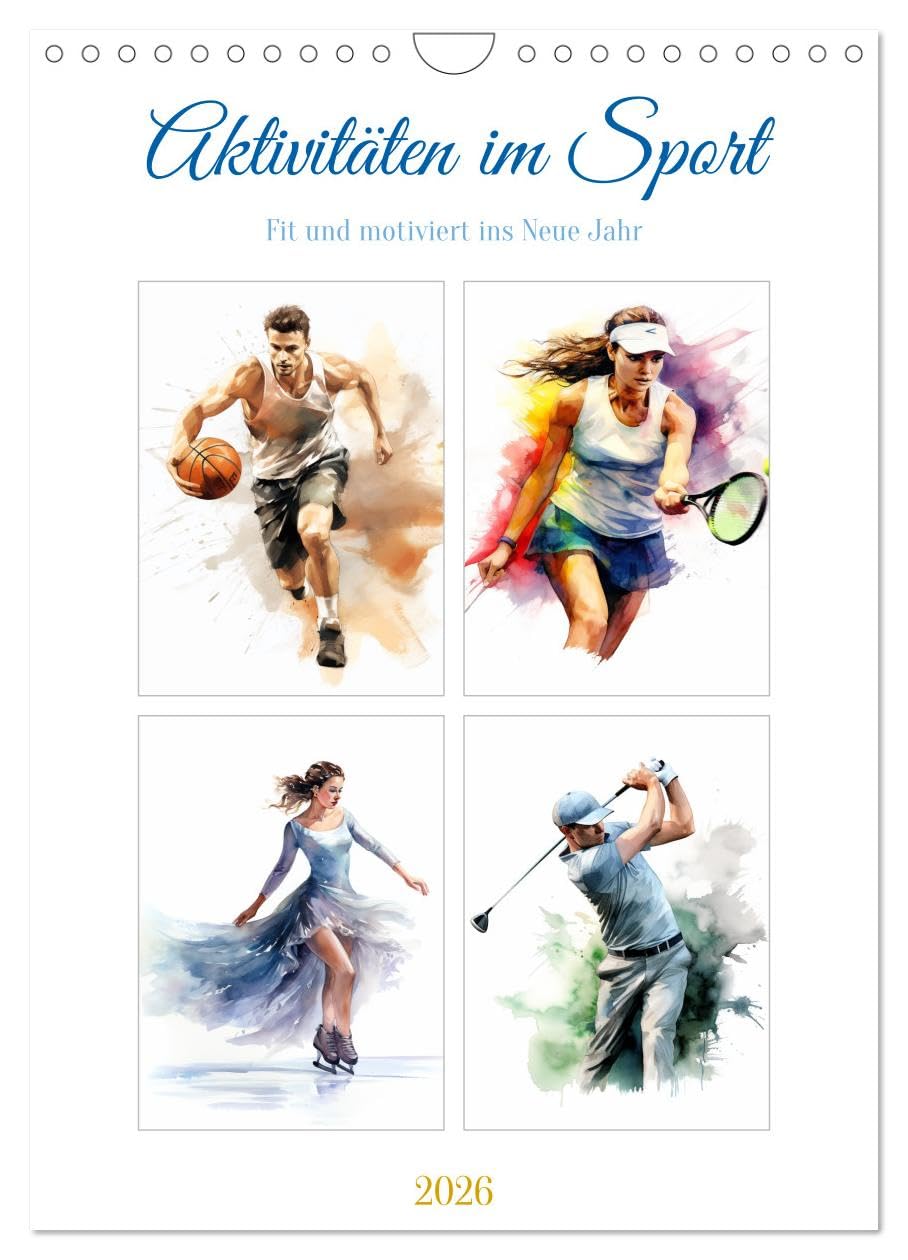 Sports activities UK-Version (Wall Calendar 2026 DIN A4 Portrait), CALVENDO 12 Month Wall Calendar
