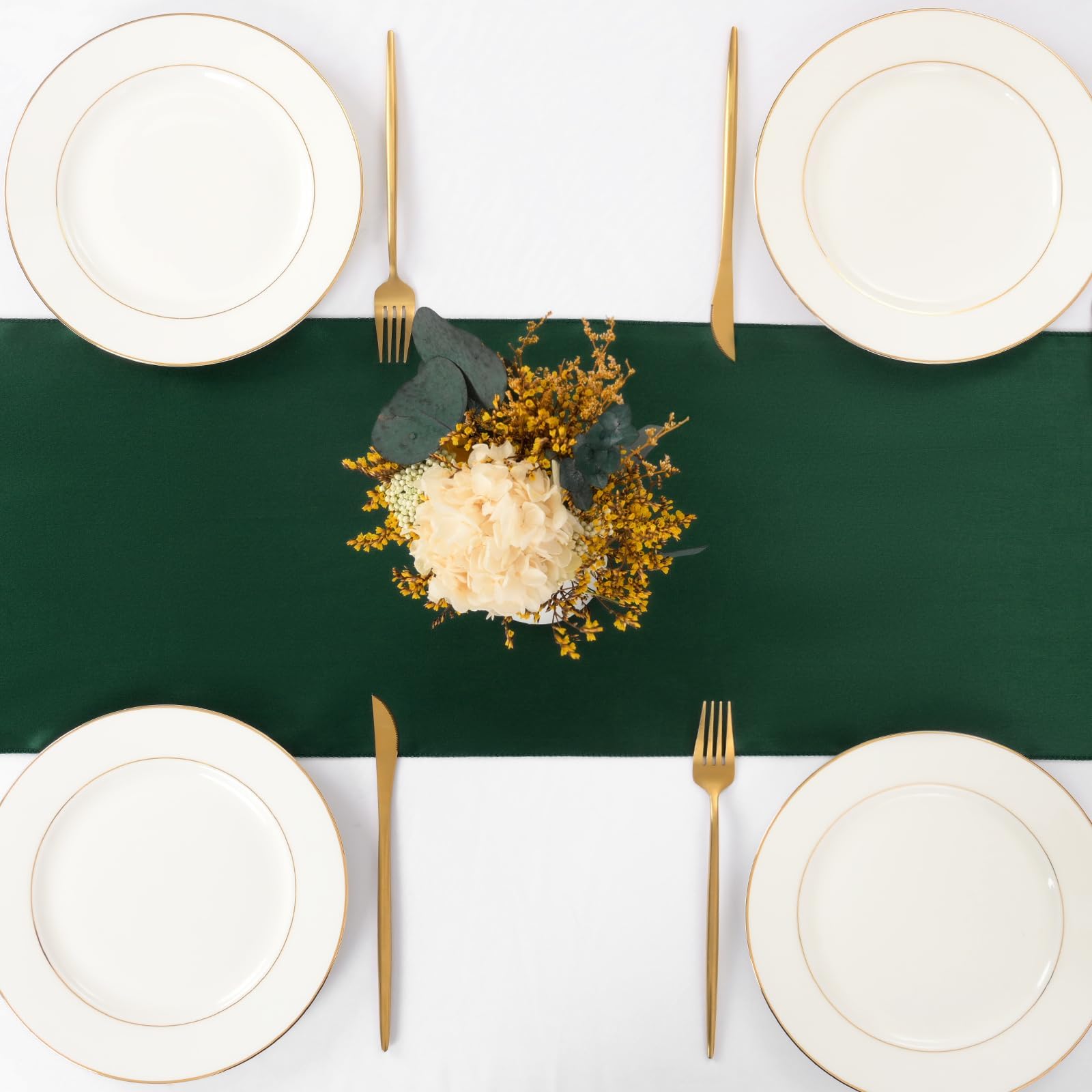 Aneco Lot De 4 Chemins De Table Longs En Satin De Soie Et Tissu