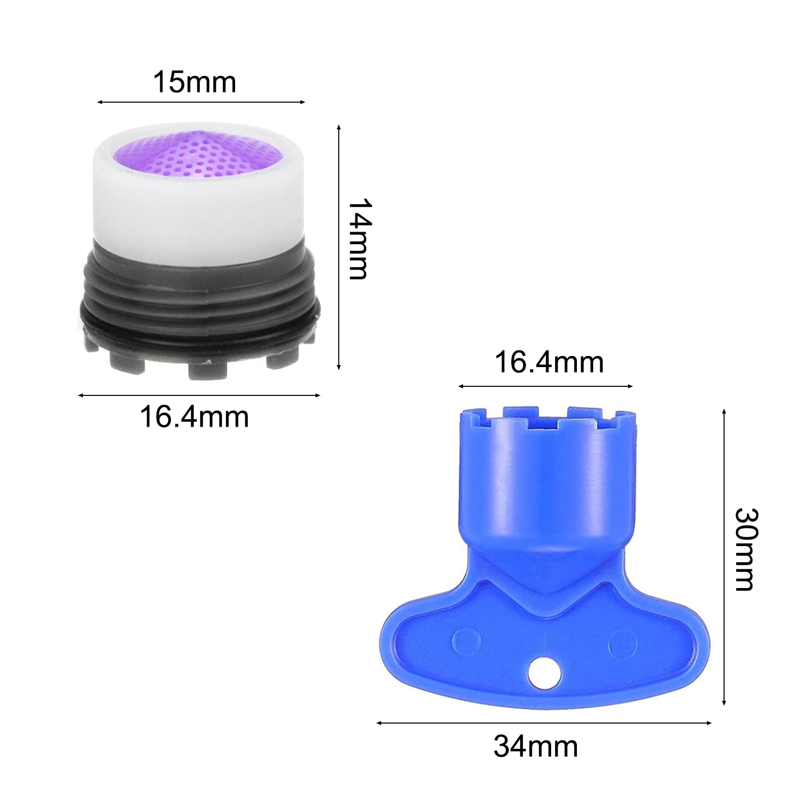 Aeratore Rubinetto M16 Filettatura, Rompigetto Rubinetto, Filtri Rubinetti Lavandino con 2 Chiavi, Filtro Rubinetto Acqua per Cucina Bagno
