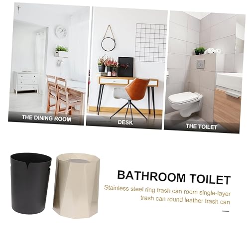 Miniatura 4 de Cabilock Bote de basura redondo de plástico dorado y azul, 1 unidad, contenedores de basura interiores