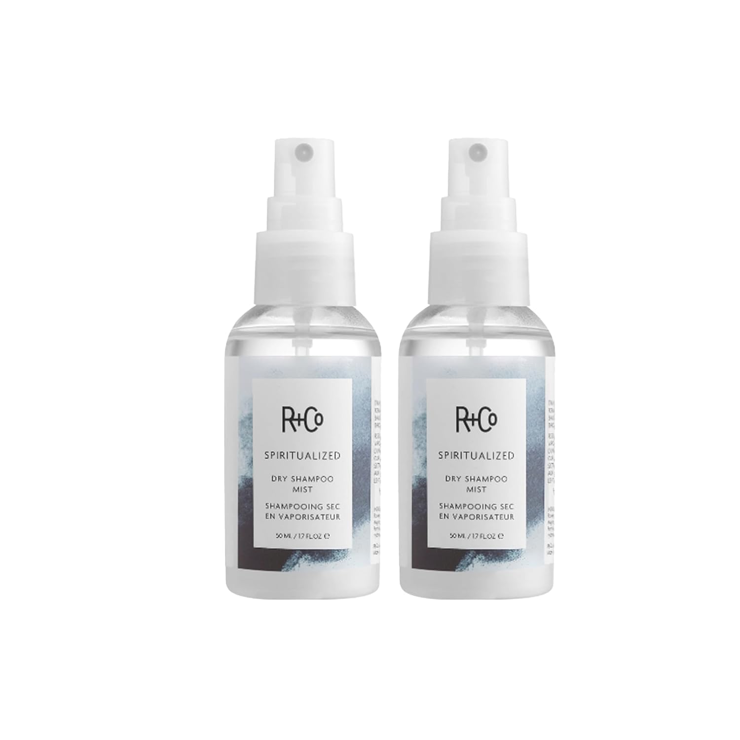 R+Co Spiritualized Dry Shampoo Mist Travel Size | Post-Workout Non-Aerosol Formula | Removes Build Up + Soothes Scalp + Extends Wash | TSA Approved | Vegan + Cruelty-Free | Set of 2