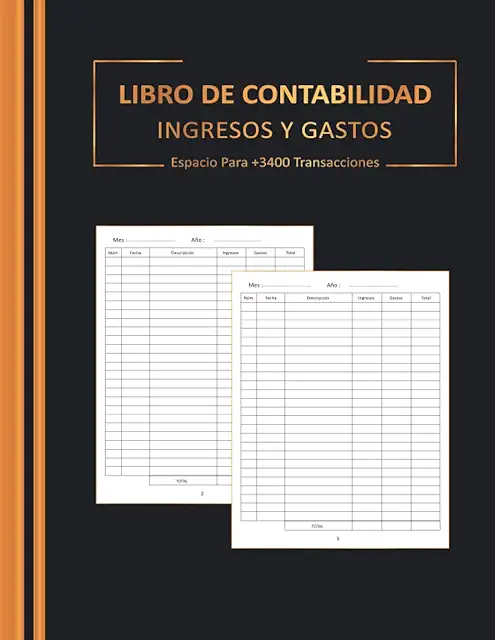 Imagen relacionada con Libro de Contabilidad - ingresos y Gastos: Libro de ingresos y gastos para comerciantes individuales y pequeñas empresas - para autónomos - Tamaño A4 - 120 Páginas