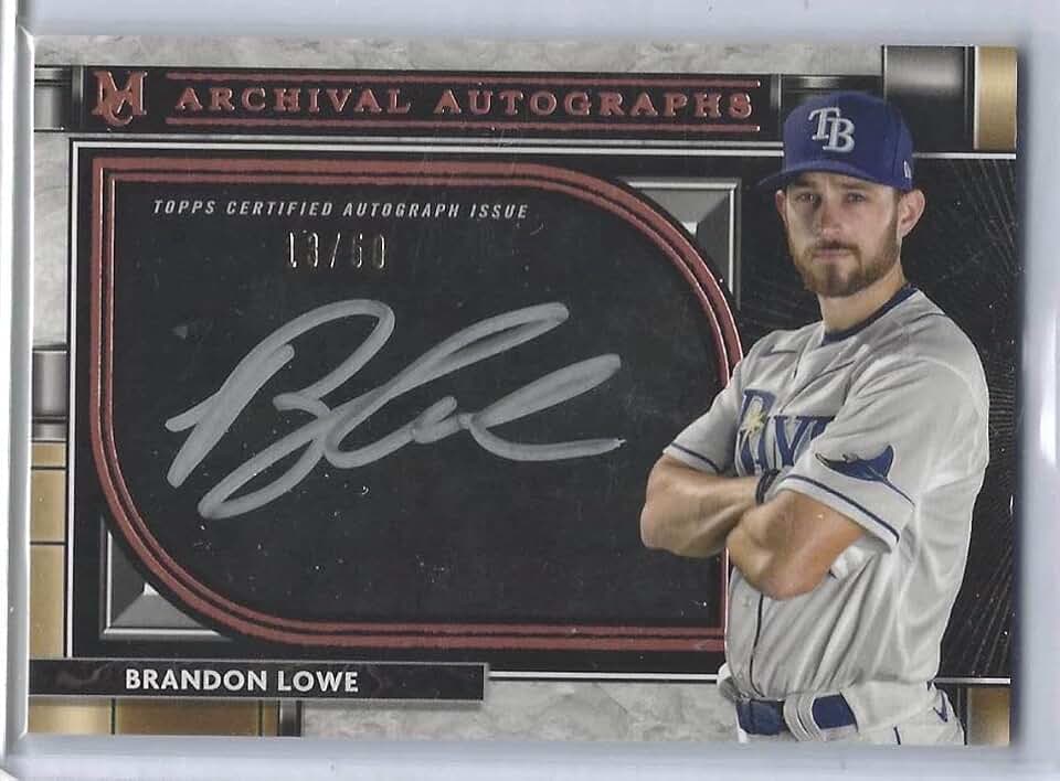 BRANDON LOWE 2021 TOPPS MUSEUM COLLECTION BRONZE ARCHIVAL SILVER AUTO #d 13/50 - Baseball Slabbed Autographed Cards