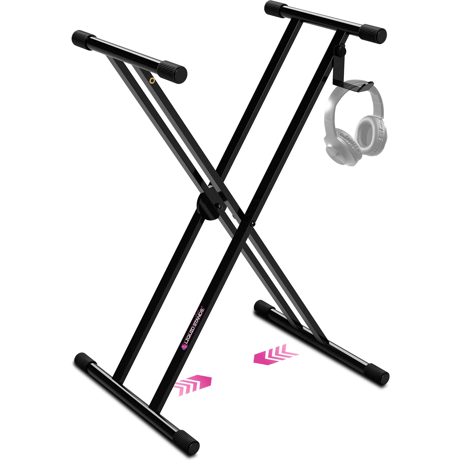 Liquid Stands Piano Keyboard Stand - X Style Adjustable and Portable Heavy Duty Music Stand for Kids and Adults - Fits 54 61 88 Key Electric Pianos - Double Braced Foldable Digital Piano Table Frame