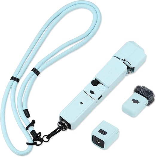 Pocket 3 Silicone Cover & Lanyard, Protective Case Crossbody Strap for DJI OSMO Pocket 3 Accessories