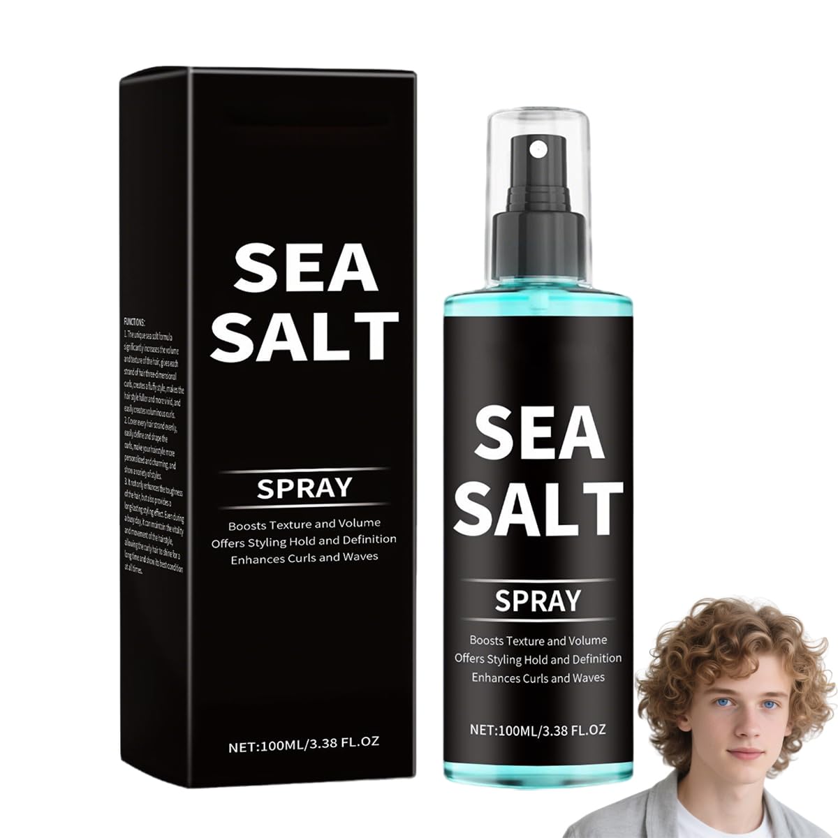 Sea Salt Spray Spray for Hair Men Hair Texturizing With Kelp Red Algae Extract for Natural Beach Waves