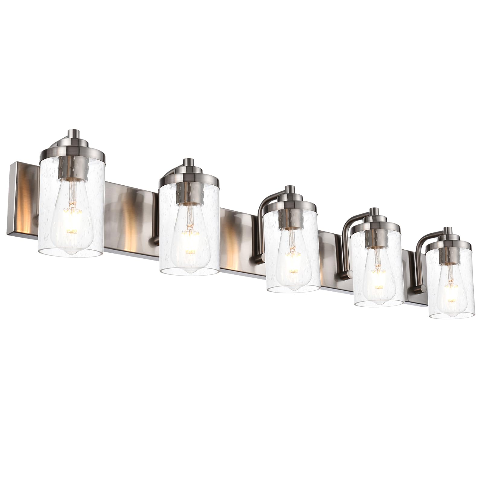 WINSHEN 5-Lights Bathroom Light Over Mirror in Brushed Nickel ...