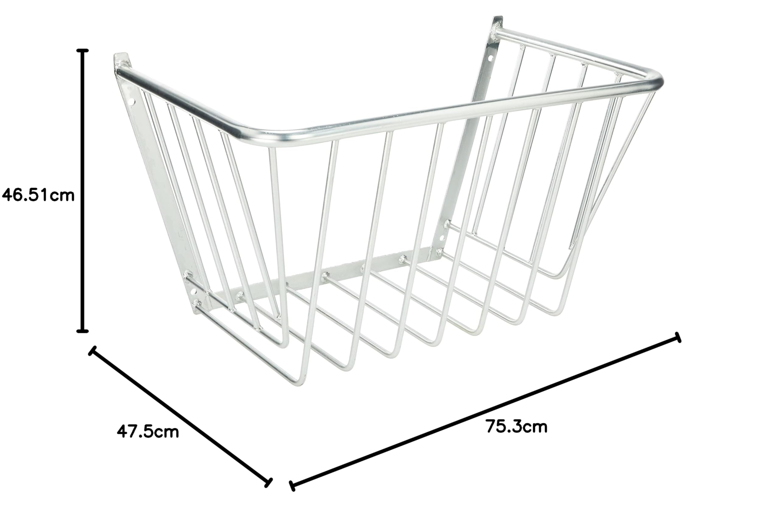 Kerbl Mangiatoia per Fieno, per Montaggio a Parete, 75,3x47,5x46,5cm, Metallo zincato, 1 Posto pasto, Distanza tra Le Barre 85mm, Spessore delle Barre 10mm