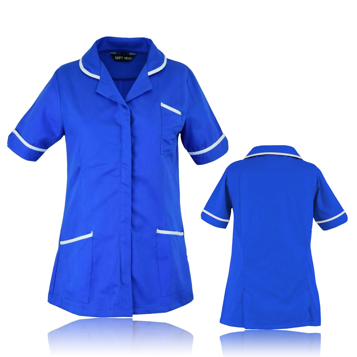 Swift Wear Nurse Uniform Tunic Dentist Therapist Maid Nursing Healthcare Hospitality Careers New (UK, Numeric, 20, Regular, Regular, Royal Blue)