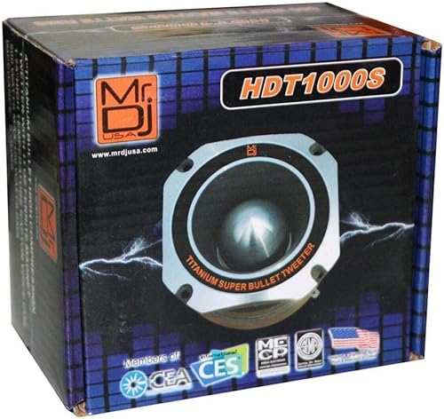 Miniatura 7 de 2 Mr. Dj HDT1000S - Tweeter de alta compresión de bala de titanio de 4 pulgadas y 500 W (cromado)