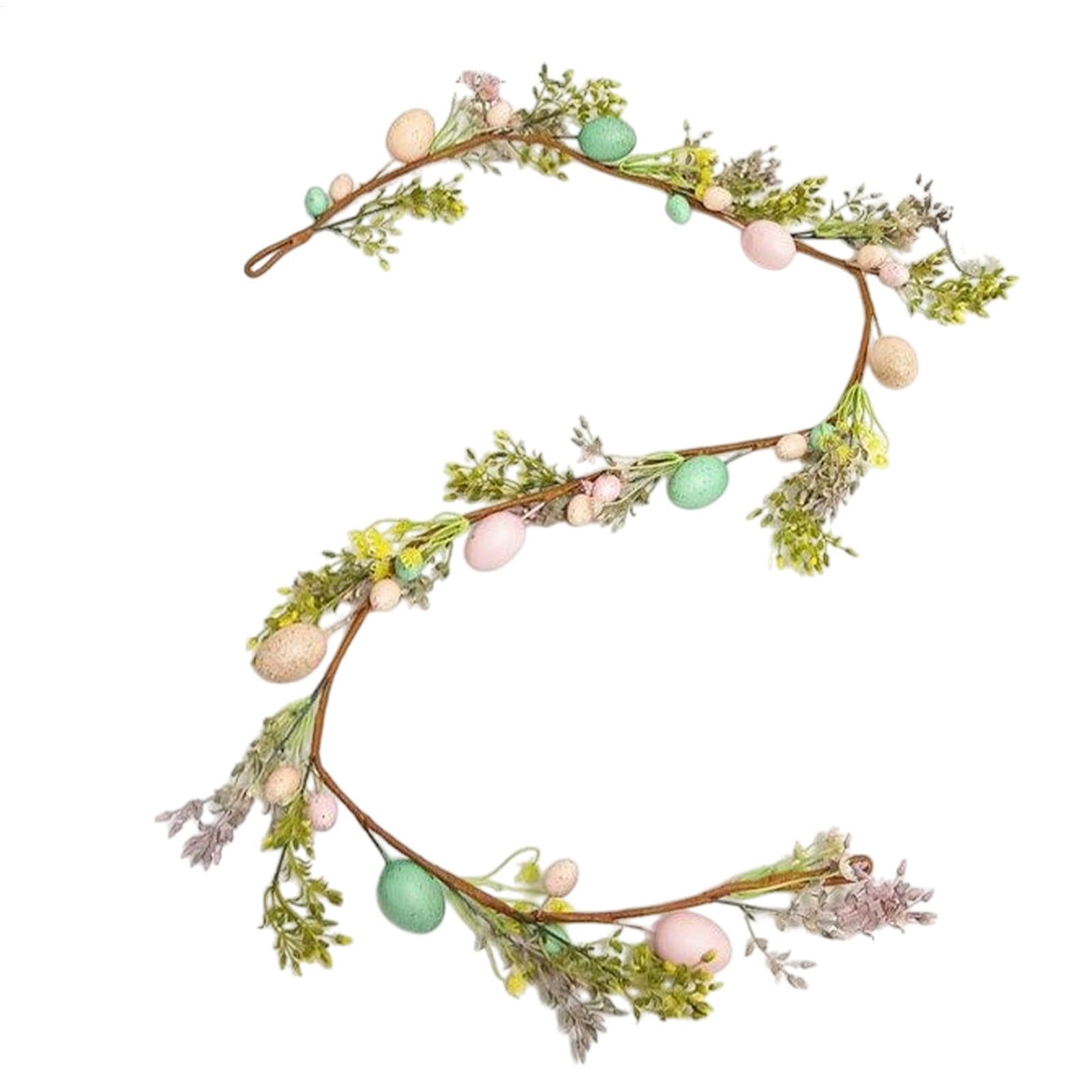 Guirlande de fleurs artificielles et décoration de porte de porche maison
