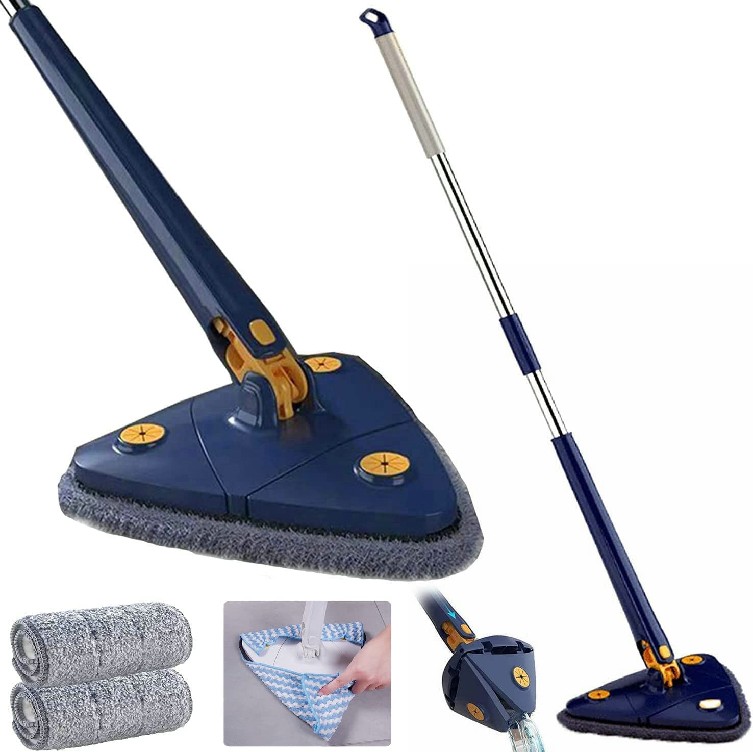 SEAHAVEN 360 Degree Rotatable Multifunctional Triangle Mop, Adjustable Microfiber Mop Triangular Cleaning Supplies for Dust Wall Glass, Floor, Wall, Gap, Corner, Car Wash (B0BNXHP25Q) Amazon Price History, Amazon Price Tracker