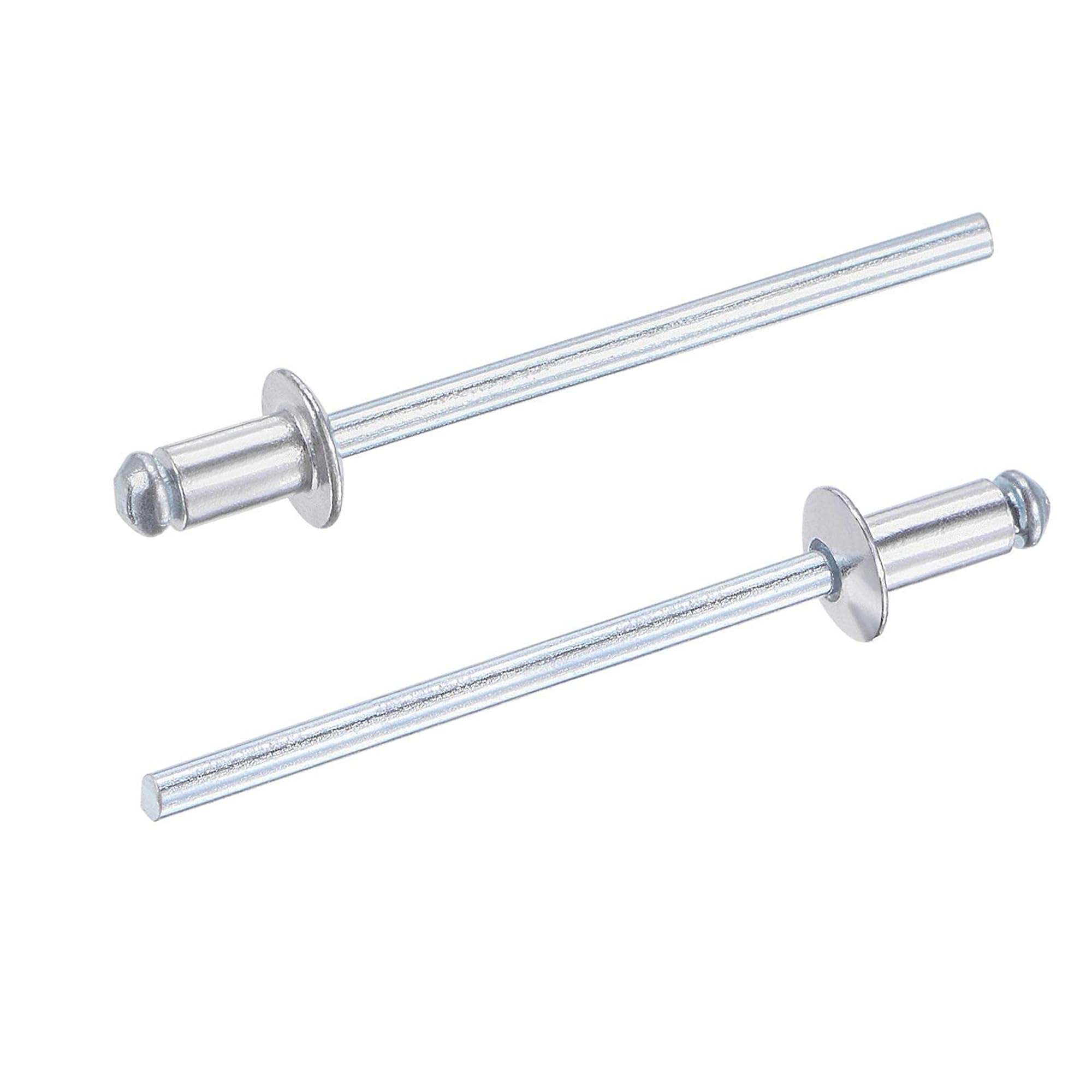 TA-VIGOR 60Pcs 3.2mm x 5mm Aluminium Blind Rivets, Open End Pop Rivets with Dome Head