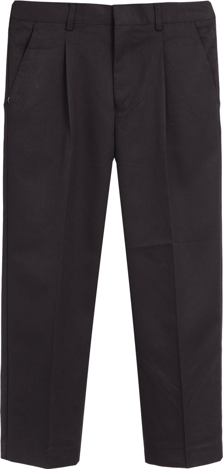 Revise Pantalones de uniforme escolar para niños y niños con media elasticidad con vueltas y protector de teflón