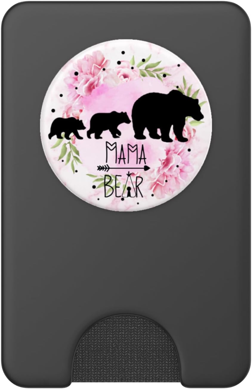 Gift Mama Bear & 2 Cubs Design Flower Gift for Mom PopSockets PopWallet for MagSafe