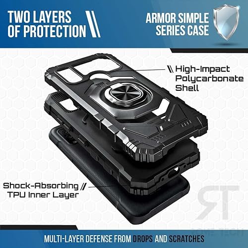 Miniatura 8 de Rome Tech Funda diseñada para Kyocera DuraSport 5G UW (2021) con soporte, funda de armadura resistente con soporte, funda DuraSport 5G UW de grado