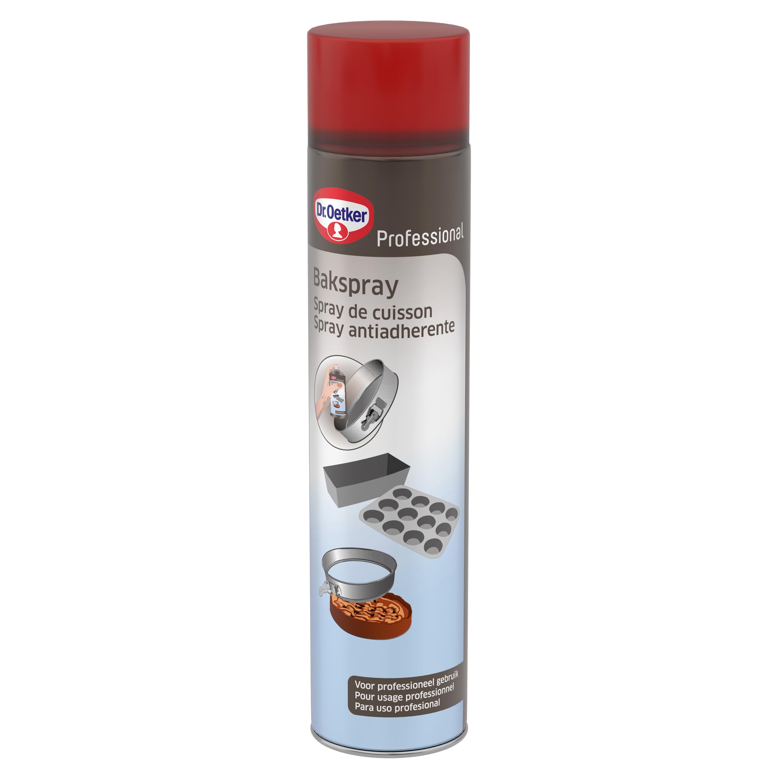 DR. OETKER - Spray Antiadherente 600 ml, Spray de Aceite Vegetal, para Engrasar Moldes de Cocina y Bandejas de Horno, para Bollería, Pastelería y Repostería, No Deja Residuos